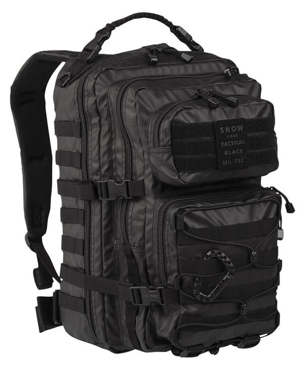 Mil-Tec US Assault pack- Tactical Black large-36lt