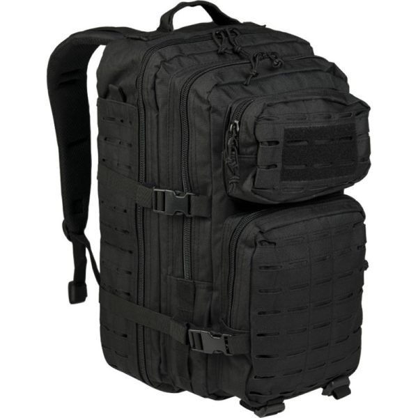 Mil-Tec US Laser Cut Assault- backbank blk large- 36lt